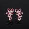14k Gold 2.87 Ctw Natural Ruby & Diamond Earrings