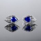 14k Gold 1.59 Ctw Natural Sapphire & Diamond Earrings
