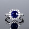 14k Gold 2.96 Ctw Natural Sapphire & Diamond & Cocktail Ring