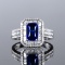 14k Gold 2.78 Ctw Natural Sapphire & Diamond & Cocktail Ring