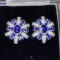 14k Gold 1.14 Ctw Natural Sapphire & Diamond Earrings