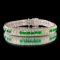 14k Gold 3.75 Ctw Vivid Green Natural Emerald & Diamond Bracelet