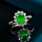 14k Gold 1.58 Ctw Vivid Green Natural Emerald & Diamond Ring/pendant