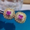 14k Gold 1.29 Ctw Natural Sapphire & Diamond Earrings