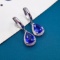 14k Gold 1.83 Ctw Natural Sapphire & Diamond Earrings
