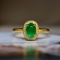 14k Gold 1.05 Ct Natural Emerald & Diamond Ring