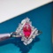 14k Gold 1.11 Ctw Natural Ruby & Diamond & Cocktail Ring