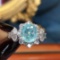 14k Gold 1.71 Ct Natural Paraiba Tourmaline & Diamond & Cocktail Ring