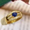 14k Gold 0.85 Ct Natural Sapphire & Diamond Ring