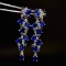 14k Gold 6.48 Ctw Vivid Blue Natural Sapphire & Diamond Earrings