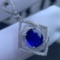 14k Gold 1.50 Ct Natural Sapphire & Diamond Pendant