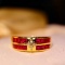 14k Gold 1.50 Ct Natural Ruby & Diamond & Eternity Band Ring