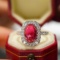 14k White Gold 3.70 Ctw Natural Tourmaline & Diamond Ring