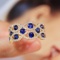 14k Yellow Gold 1.61 Ctw Natural Sapphire & Diamond Ring