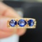 14k Yellow Gold 1.75 Ctw Natural Sapphire & Diamond Ring