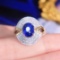 14k White Gold 2.76 Ctw Natural Sapphire & Diamond Ring