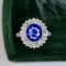 14k White Gold 3.11 Ctw Natural Sapphire & Diamond Ring
