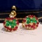 14k Yellow Gold 5.41 Ctw Natural Emerald & Diamond Earrings