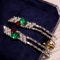14k White Gold 3.73 Ctw Natural Emerald & Diamond Earrings