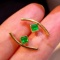 14k Yellow Gold 0.41 Ct Natural Emerald Earrings