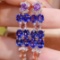 14k White Gold 5.75 Ctw Natural Sapphire & Diamond Earrings