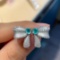 14k White Gold 1.20 Ctw Natural Paraiba Tourmaline & Diamond Earrings