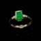 14k Rose Gold 1.21 Ctw Natural Emerald & Diamond Ring