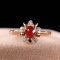 14k Rose Gold 0.41 Ctw Natural Ruby & Diamond Ring