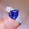 14k White Gold 2.50 Ctw Natural Sapphire & Diamond Ring