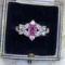 14k White Gold 1.22 Ctw Natural Padparadscha Sapphire & Diamond Ring