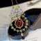 14k White Gold 2.31 Ctw Natural Ruby & Diamond & Sapphire Pendant