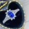 14k White Gold 1.34 Ctw Natural Sapphire & Diamond Ring