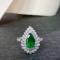 14k Gold 2.72 Ctw Vivid Green Natural Emerald & Diamond Ring/pendant