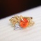 14k Gold 4.50 Ctw Natural Spessartine & Diamond Ring