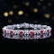 14k Gold 3.96 Ctw Natural Ruby & Diamond Bracelet