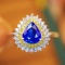 14k Gold 1.43 Ctw Natural Sapphire & Diamond Ring