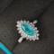14k Gold 2.97 Ctw Natural Paraiba Tourmaline & Diamond Ring