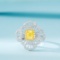 14k Gold 1.62 Ctw Natural Yellow Diamond & Diamond Ring