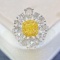Gia Certified 14k Gold 2.12 Ctw Natural Yellow Diamond & Diamond Ring