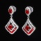 14k Gold 1.96 Ctw Vivid Red Natural Ruby & Diamond Earrings