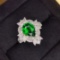 14k Gold 3.52 Ctw Vivid Green Natural Tsavorite & Diamond Ring