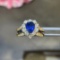 14k Gold 2.04 Ctw Vivid Blue Natural Sapphire & Diamond Ring