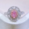 Gia Certified 14k Gold 1.00 Ctw Natural Pink Diamond & Diamond Ring