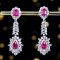 14k Gold 1.71 Ctw Natural Ruby & Diamond Earrings