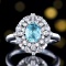 14k Gold 1.45 Ctw Natural Paraiba Tourmaline & Diamond Ring
