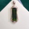 14k Gold 10.49 Ctw Natural Tourmaline & Diamond Pendant