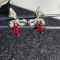 14k Gold 2.78 Ctw Natural Ruby & Diamond Earrings