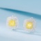 14k Gold 2.00 Ctw Natural Yellow Diamond & Diamond Earrings