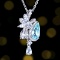 14k Gold 1.32 Ctw Natural Paraiba Tourmaline & Diamond Pendant