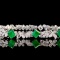 14k Gold 6.18 Ctw Natural Emerald & Diamond Bracelet